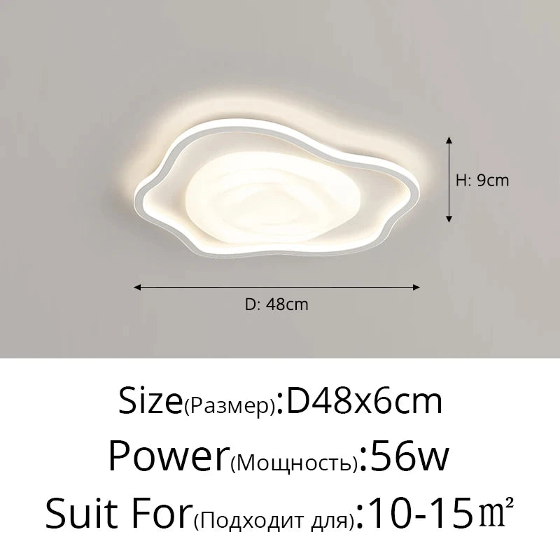 plafonnier led moderne blanc rectangulaire ovale nuage sans télécommande
