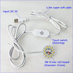 plaque led blanc couleurs 5w interrupteur tactile câble usb 1.5m moderne chambre coucher veilleuse