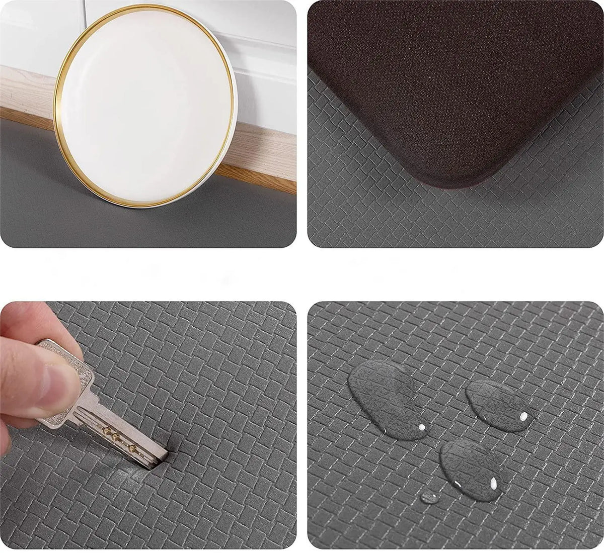 tapis sol antidérapant imperméable texture géométrique moderne gris noir marron