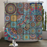 rideau douche boho multicolore fleurs mandalas geometrique opaque polyester respectueux environnement