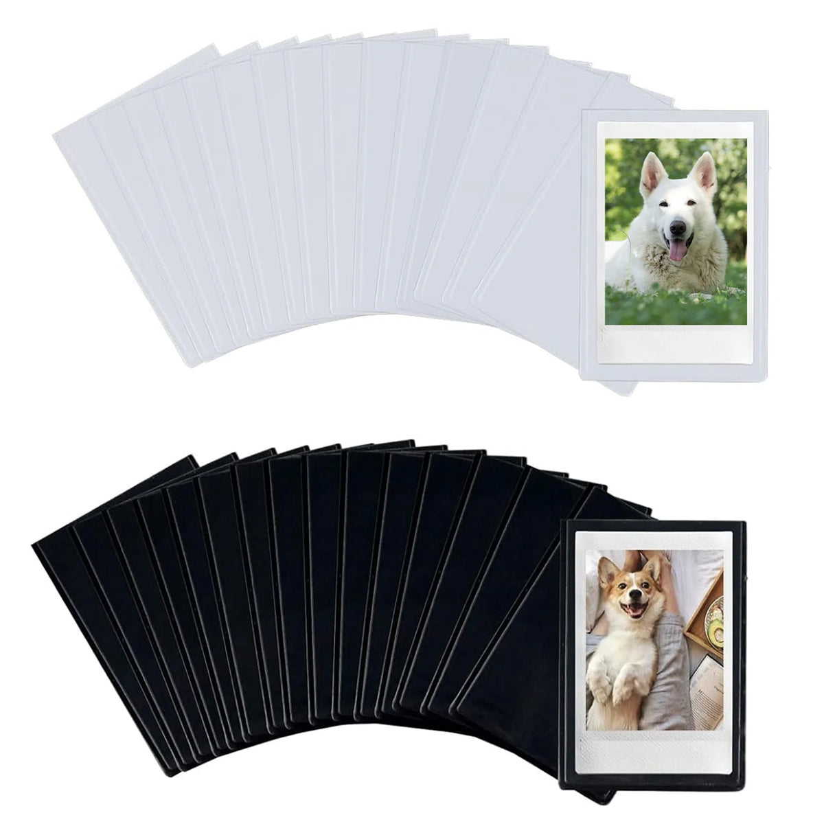 cadres photo magnétiques blanc noir mini rectangulaires réutilisables aimants poches fridge porte