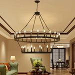 lustre moderne rustique noir multiple branches 20 ampoules E12 chaines suspension salon salle manger