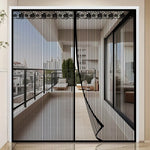 rideau porte noir rayures vertical magnétique moderne adhésif grande taille été