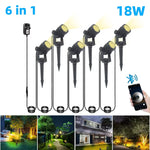 projecteurs led extérieurs modernes noirs 16 millions couleurs télécommande ip65 étanches 12 ensembles tringles