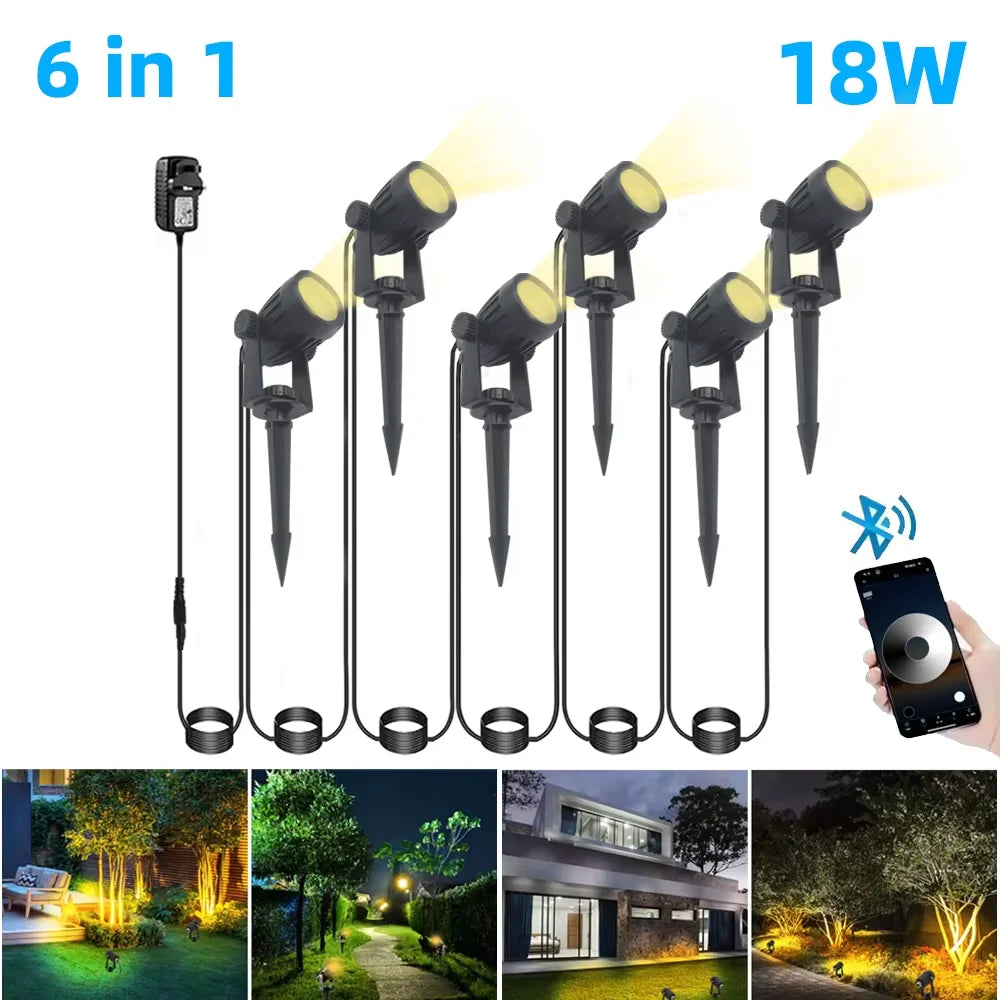 projecteurs led extérieurs modernes noirs 16 millions couleurs télécommande ip65 étanches 12 ensembles tringles
