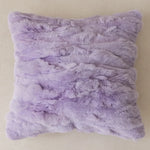 coussin décoratif texturé doux violet clair blanc motif géométrique polyester 45x45cm