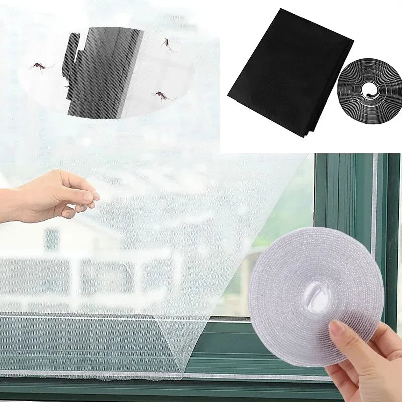 filet anti moustiques adhésif fenetre blanc noir maille fine moderne transparent ventilation légère