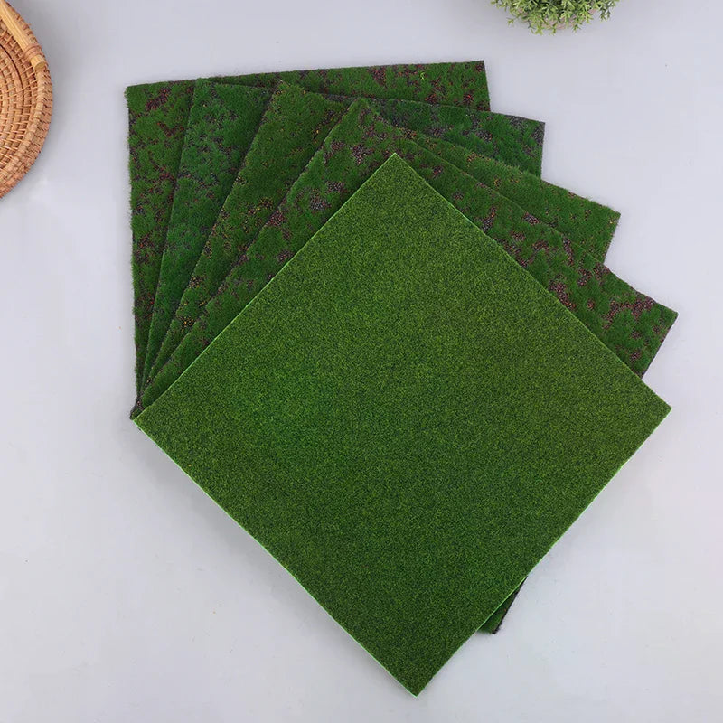 tapis artificielle herbe verte taches brunes moderne decoration exterieur mousse pelouse 30cm 30cm bricolage