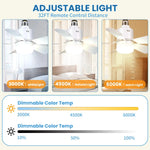 ventilateur lampe moderne télécommande led noir blanc bois naturel