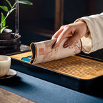 serviettes table bleu vert fleurs oiseaux paysages traditionnelles élégantes absorbantes coton thermiques