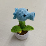 plantes crochet fleurs feuilles créatives artisanales vert jaune bleu rouge marron blanc