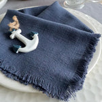 serviettes carrées tissu lin texturé rose lilas gris beige blanc ciel vert bordeaux rustic