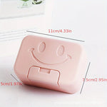 boîte savon moderne rose clair vert pastel violet sourire clips minimaliste maison