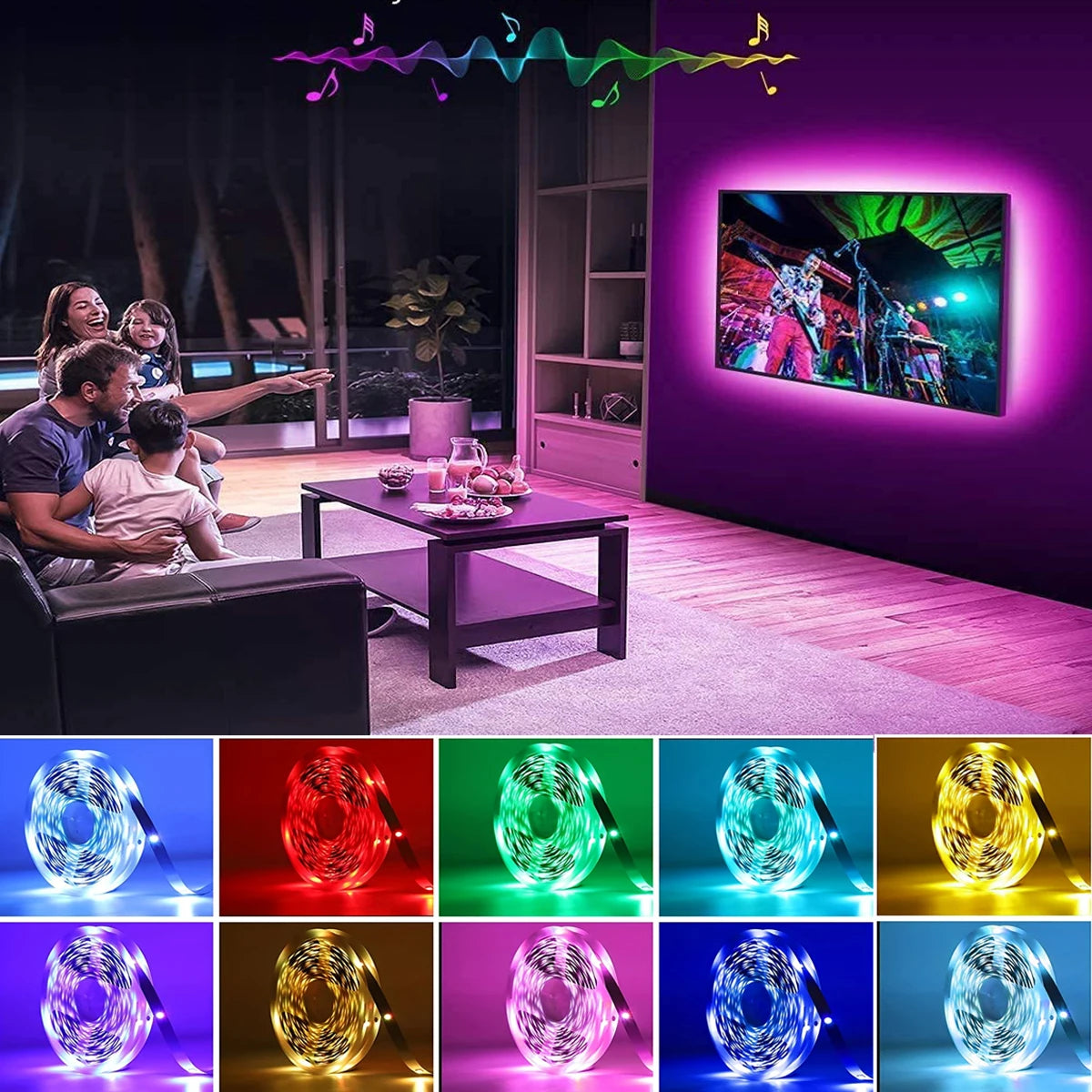 Décoration de chambre avec ruban LED RGB