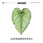 coasters feuilles tropicales vert blanc rose moderne respectueux environnement set 4pcs 5pcs