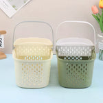 panier rangement bain portable réutilisable vert olive beige perforations moderne minimalistemaximum14words