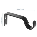 rideau barre noir moderne clips vis écrous support tringle robuste métal
