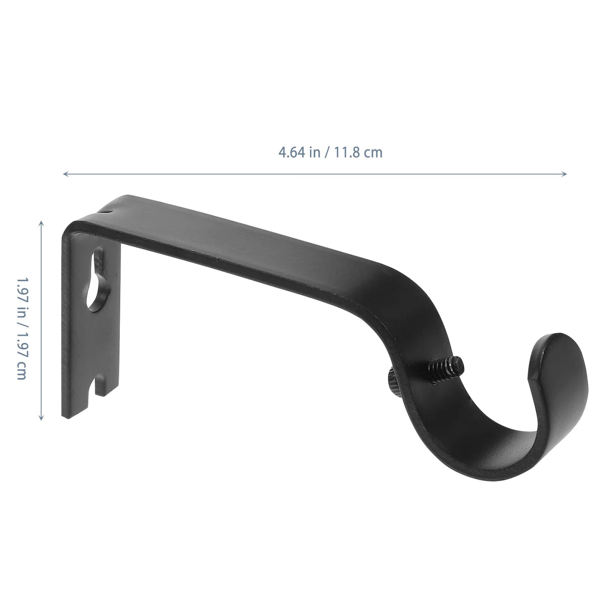 rideau barre noir moderne clips vis écrous support tringle robuste métal