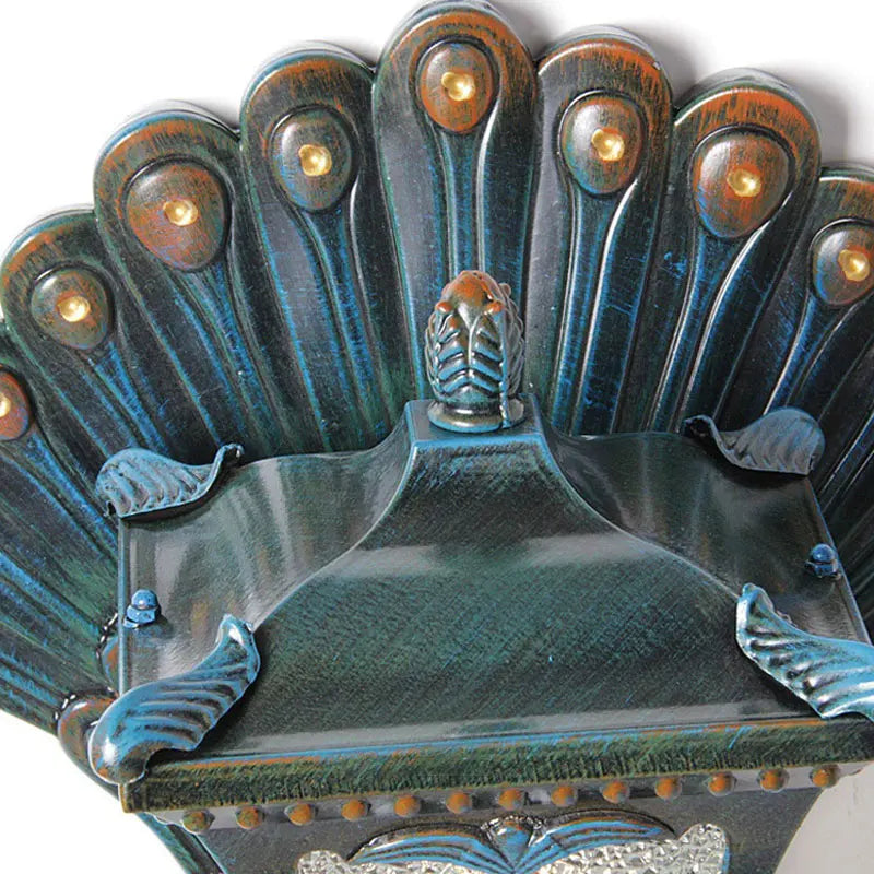 lampe murale paon baroque bleu doré motif brillant éclairage maison applique murale ip65 aluminium