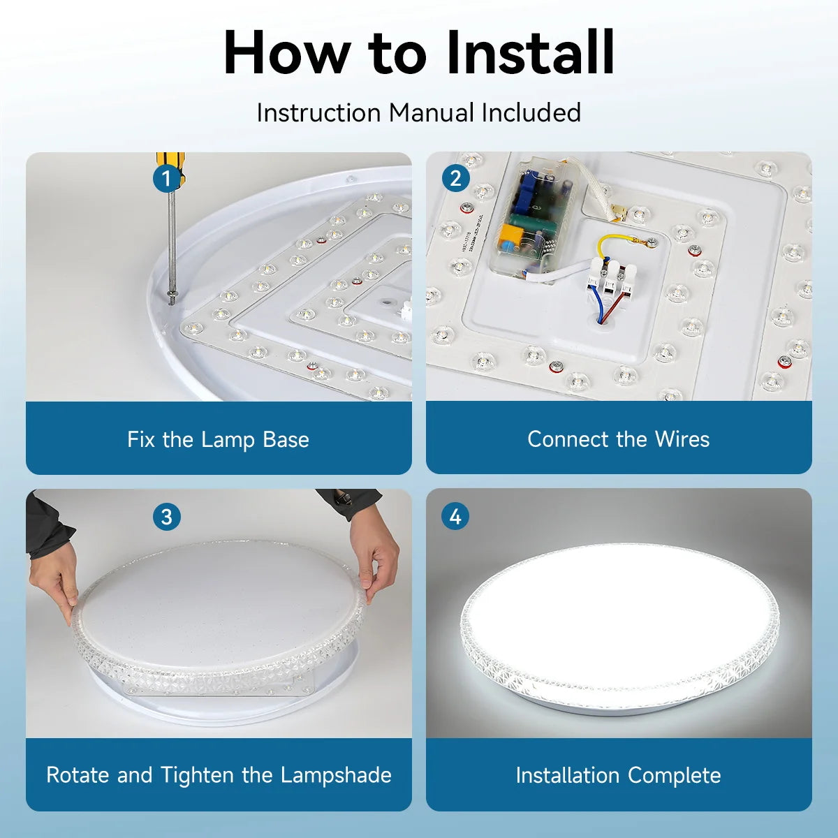 lampe led moderne télécommande blanc motifs géométriques lumière intensité variable