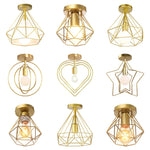 lampe moderne or structure métallique géométrique éclairage quotidien chambre cuisine salle manger entree