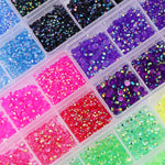 résine multicolores brillantes 4mm 3mm 2mm décoratives nail art bricolage 1000 pièces box