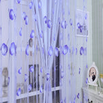 rideaux voilage floral violet rose bleu vert orange décoratif moderne polyester transparent chambre salonhôtel