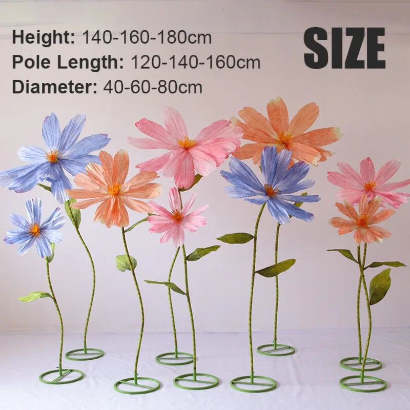 fleurs artificielles papier grandes marguerites décoration mariage anniversaire événements transparentes moderne minimaliste