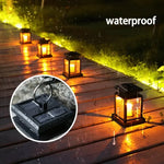 lanterne solaire décorative vintage rustique lumière jaune imitation flamme bougieextérieur ambiance camping jardin decoration