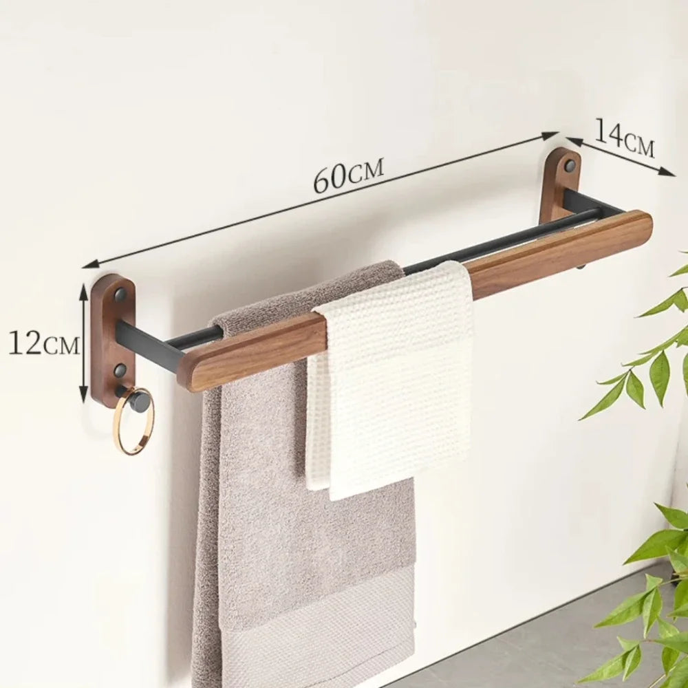 étagères murales bois modernes clips noir téléphone serviettes cosmétiques salle bain góc treo đồ