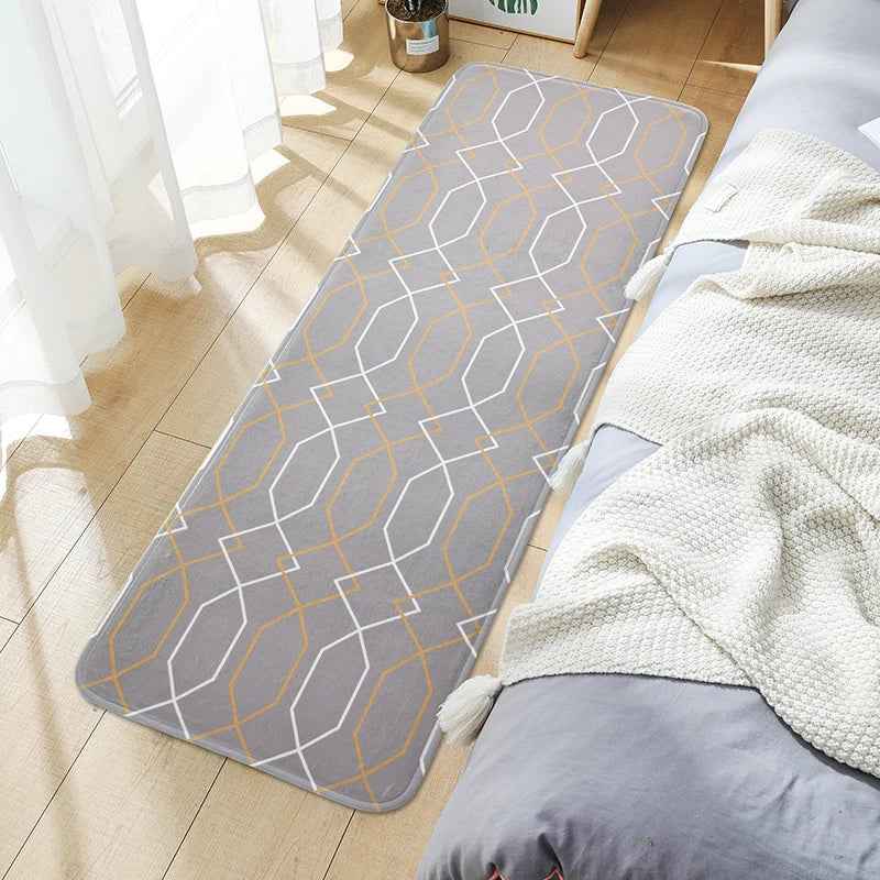 tapis moderne rayures horizontales motifs géométriques polyester antidérapant intérieur maison sol cuisine