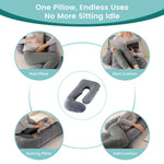coussin maternité velours doux gris confortable fermeture zip side sleeping allaitement body support lit