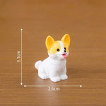 figurines chiens mignons résine cartoon peluche yeux colorés extérieur ornements micro paysage