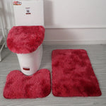 tapis bain doux moderne ensemble pièces coussin toilette antidérapant