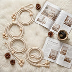 corde rideau tressée bois moderne salon chambre accessoire volet polonais opacité beigeclair fixations