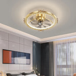 ventilateur or blanc moderne télécommande led transparent 50cm certification ul vde rohs