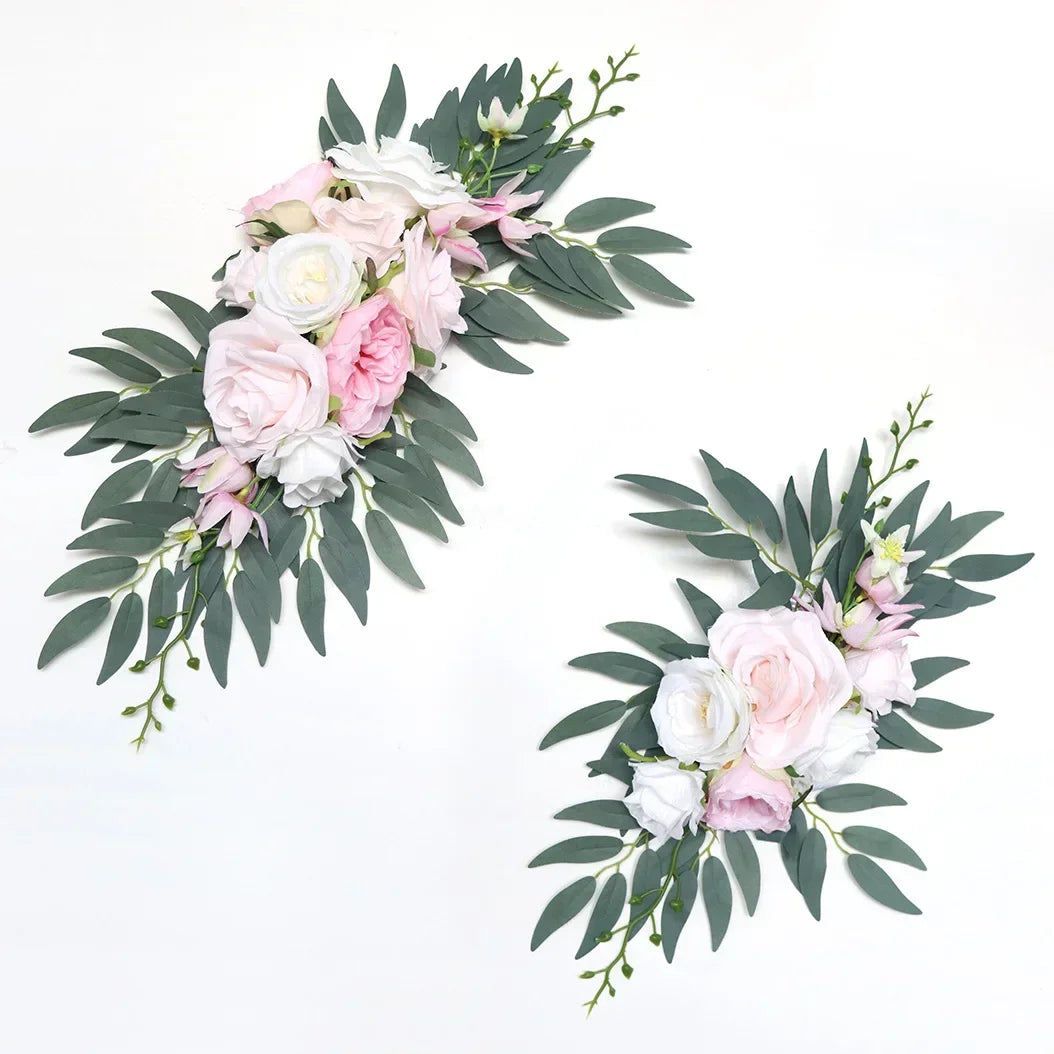 décorations florales mariage fleurs roses eucalyptus vert blanc anniversaire baby shower
