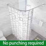 barre douche télescopique rideau moderne fixations adhésives vis set douche pommeau flexible argenté