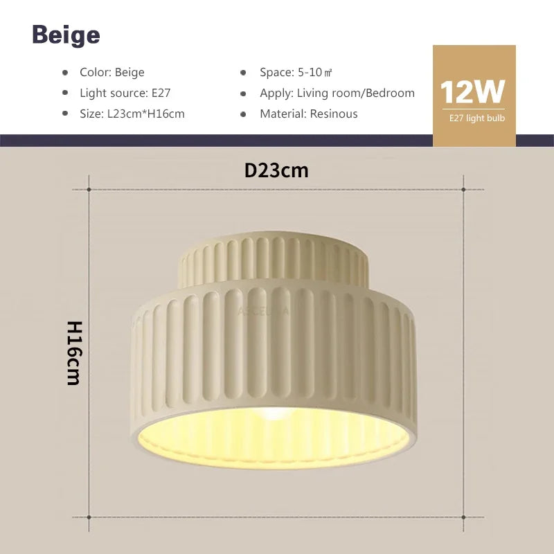 lampe moderne rouge beige blanc vert rayures verticales éclairage intérieur tricolore warm cool