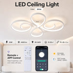 plafonnier led moderne blanc noir or spirales télécommande app variable