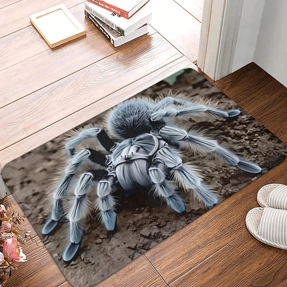 tapis sol moderne arachnide loup vache gris noir beige blanc