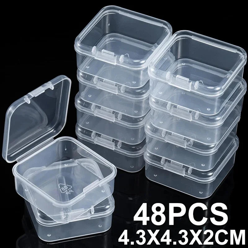 boîtes rangement transparentes pratiques modernes clips fermeture portables anti poussière multi usages petits objets