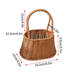 panier tressé marron clair réutilisable multiple uses fleurs artificielles anneaux métalliques traditionnel rangement maison