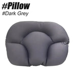 coussin cervical mousse lente bleu blanc gris texture douce ergonomique
