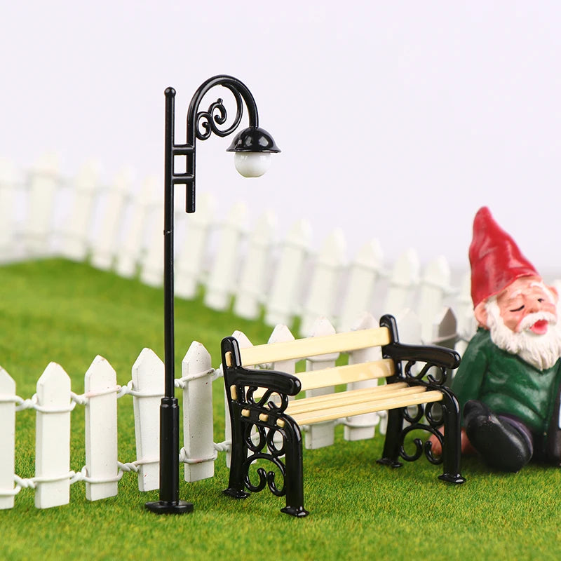 décoration intérieure miniature banc noir lampe classique clôture ornements noël
