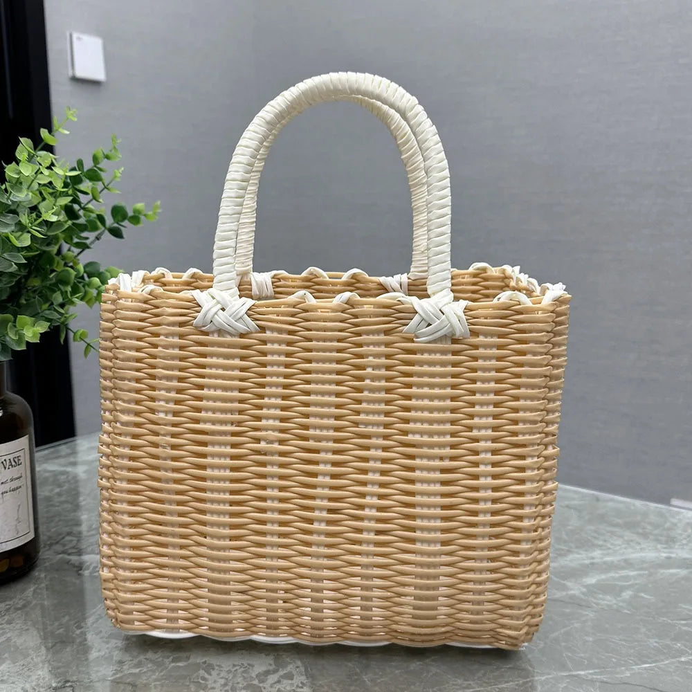 paniers rotin marron rose beige noir blanc orange tissage traditionnel moderne minimaliste poignées corde