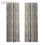 rideau épais vert clair gris motif fleurs feuilles salon chambre classique romantique moderne