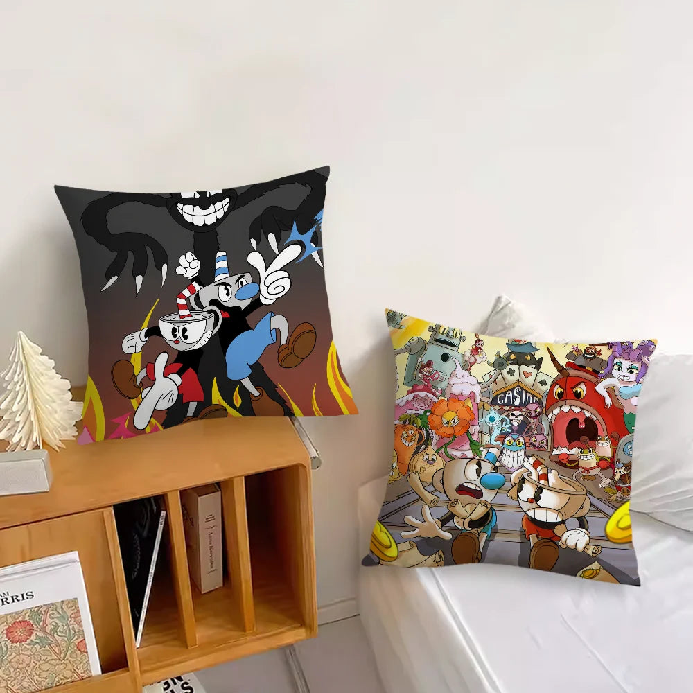 taies d'oreiller animées personnages cartoon jaune noir 40x40cm 45x45cm 50x50cm 60x60cm