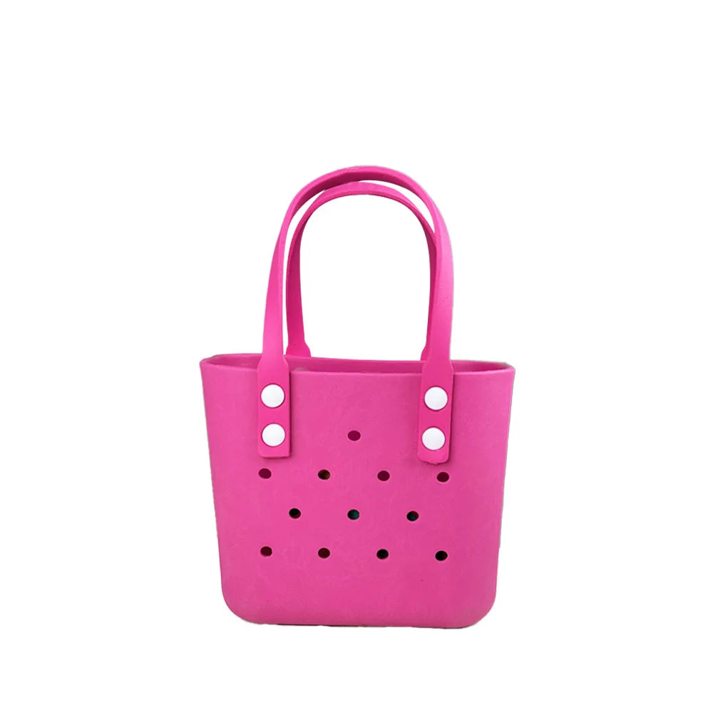 sac main vert jaune bleu perforé autocollants poignées détachables réutilisable respectueux environnement moderne casual