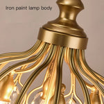 lampe suspendue postmoderne bronze doré sphères translucides structure métallique opaques éclairage led chambre salon